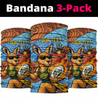 Personalised Australian Oztag Kangaroo Mascot Neck Gaiter Indigenous Dot Art Style Aboriginal Culture