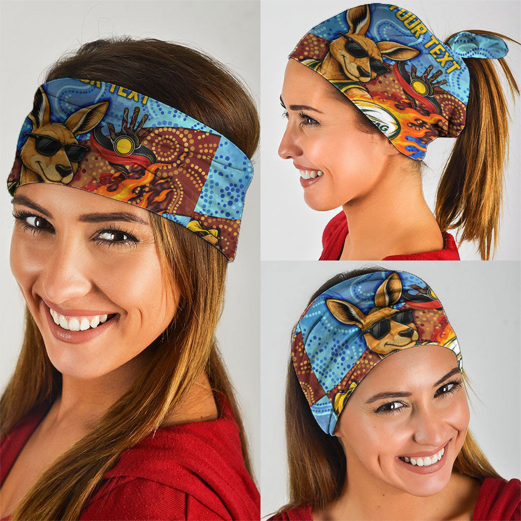 Personalised Australian Oztag Kangaroo Mascot Neck Gaiter Indigenous Dot Art Style Aboriginal Culture