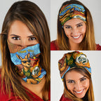 Personalised Australian Oztag Kangaroo Mascot Neck Gaiter Indigenous Dot Art Style Aboriginal Culture