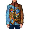 Personalised Australian Oztag Kangaroo Mascot Padded Jacket Indigenous Dot Art Style Aboriginal Culture