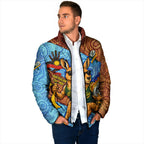 Personalised Australian Oztag Kangaroo Mascot Padded Jacket Indigenous Dot Art Style Aboriginal Culture