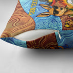 Personalised Australian Oztag Kangaroo Mascot Pillow Cover Indigenous Dot Art Style Aboriginal Culture