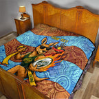 Personalised Australian Oztag Kangaroo Mascot Quilt Indigenous Dot Art Style Aboriginal Culture