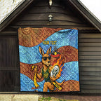 Personalised Australian Oztag Kangaroo Mascot Quilt Indigenous Dot Art Style Aboriginal Culture