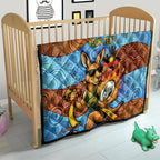 Personalised Australian Oztag Kangaroo Mascot Quilt Indigenous Dot Art Style Aboriginal Culture