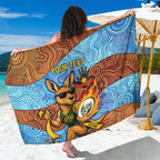 Personalised Australian Oztag Kangaroo Mascot Sarong Indigenous Dot Art Style Aboriginal Culture