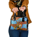 Personalised Australian Oztag Kangaroo Mascot Shoulder Handbag Indigenous Dot Art Style Aboriginal Culture