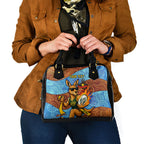 Personalised Australian Oztag Kangaroo Mascot Shoulder Handbag Indigenous Dot Art Style Aboriginal Culture