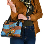 Personalised Australian Oztag Kangaroo Mascot Shoulder Handbag Indigenous Dot Art Style Aboriginal Culture