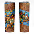 Personalised Australian Oztag Kangaroo Mascot Skinny Tumbler Indigenous Dot Art Style Aboriginal Culture