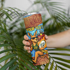 Personalised Australian Oztag Kangaroo Mascot Skinny Tumbler Indigenous Dot Art Style Aboriginal Culture