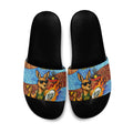 Personalised Australian Oztag Kangaroo Mascot Slide Sandals Indigenous Dot Art Style Aboriginal Culture