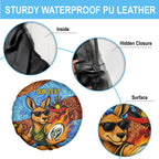 Personalised Australian Oztag Kangaroo Mascot Spare Tire Cover Indigenous Dot Art Style Aboriginal Culture