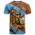 Personalised Australian Oztag Kangaroo Mascot T Shirt Indigenous Dot Art Style Aboriginal Culture