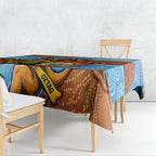 Personalised Australian Oztag Kangaroo Mascot Tablecloth Indigenous Dot Art Style Aboriginal Culture