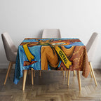 Personalised Australian Oztag Kangaroo Mascot Tablecloth Indigenous Dot Art Style Aboriginal Culture