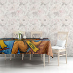 Personalised Australian Oztag Kangaroo Mascot Tablecloth Indigenous Dot Art Style Aboriginal Culture
