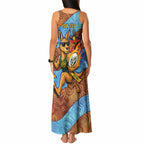 Personalised Australian Oztag Kangaroo Mascot Tank Maxi Dress Indigenous Dot Art Style Aboriginal Culture