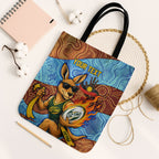Personalised Australian Oztag Kangaroo Mascot Tote Bag Indigenous Dot Art Style Aboriginal Culture