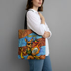 Personalised Australian Oztag Kangaroo Mascot Tote Bag Indigenous Dot Art Style Aboriginal Culture