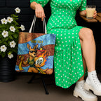 Personalised Australian Oztag Kangaroo Mascot Tote Bag Indigenous Dot Art Style Aboriginal Culture