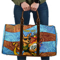 Personalised Australian Oztag Kangaroo Mascot Travel Bag Indigenous Dot Art Style Aboriginal Culture