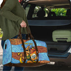 Personalised Australian Oztag Kangaroo Mascot Travel Bag Indigenous Dot Art Style Aboriginal Culture