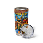 Personalised Australian Oztag Kangaroo Mascot Tumbler Cup Indigenous Dot Art Style Aboriginal Culture