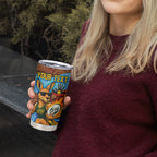 Personalised Australian Oztag Kangaroo Mascot Tumbler Cup Indigenous Dot Art Style Aboriginal Culture