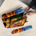 Personalised Australian Oztag Kangaroo Mascot Umbrella Indigenous Dot Art Style Aboriginal Culture