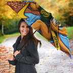 Personalised Australian Oztag Kangaroo Mascot Umbrella Indigenous Dot Art Style Aboriginal Culture