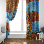 Personalised Australian Oztag Kangaroo Mascot Window Curtain Indigenous Dot Art Style Aboriginal Culture