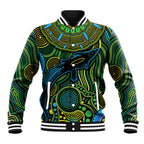 Aboriginal Green - Crocodine Abstract Art Pattern Baseball Jacket
