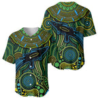 Aboriginal Green - Crocodine Abstract Art Pattern Baseball Jersey