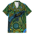 Aboriginal Green - Crocodine Abstract Art Pattern Family Matching Puletasi and Hawaiian Shirt