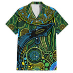 Aboriginal Green - Crocodine Abstract Art Pattern Hawaiian Shirt