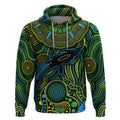 Aboriginal Green - Crocodine Abstract Art Pattern Hoodie