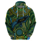 Aboriginal Green - Crocodine Abstract Art Pattern Hoodie