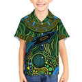 Aboriginal Green - Crocodine Abstract Art Pattern Kid Hawaiian Shirt