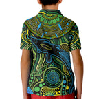 Aboriginal Green - Crocodine Abstract Art Pattern Kid Polo Shirt