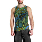 Aboriginal Green - Crocodine Abstract Art Pattern Men Tank Top