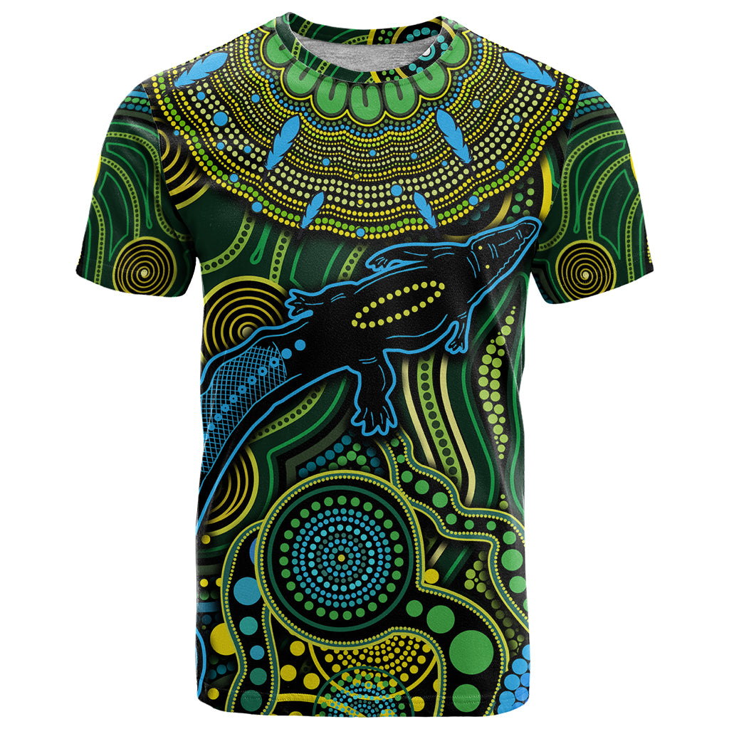 Aboriginal Green - Crocodine Abstract Art Pattern T Shirt