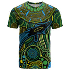 Aboriginal Green - Crocodine Abstract Art Pattern T Shirt