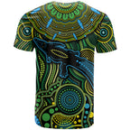 Aboriginal Green - Crocodine Abstract Art Pattern T Shirt