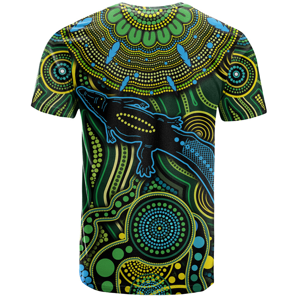 Aboriginal Green - Crocodine Abstract Art Pattern T Shirt
