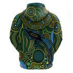 Aboriginal Green - Crocodine Abstract Art Pattern Zip Hoodie