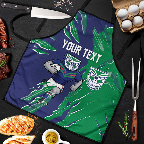 Personalized New Zealand Warriors Apron Dynamic Lightning Mascot Rugby Australia