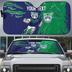 Personalized New Zealand Warriors Auto Sun Shade Dynamic Lightning Mascot Rugby Australia