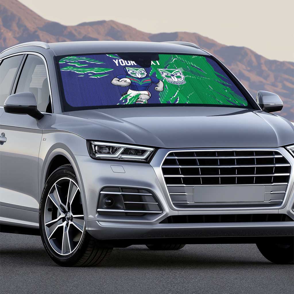 Personalized New Zealand Warriors Auto Sun Shade Dynamic Lightning Mascot Rugby Australia