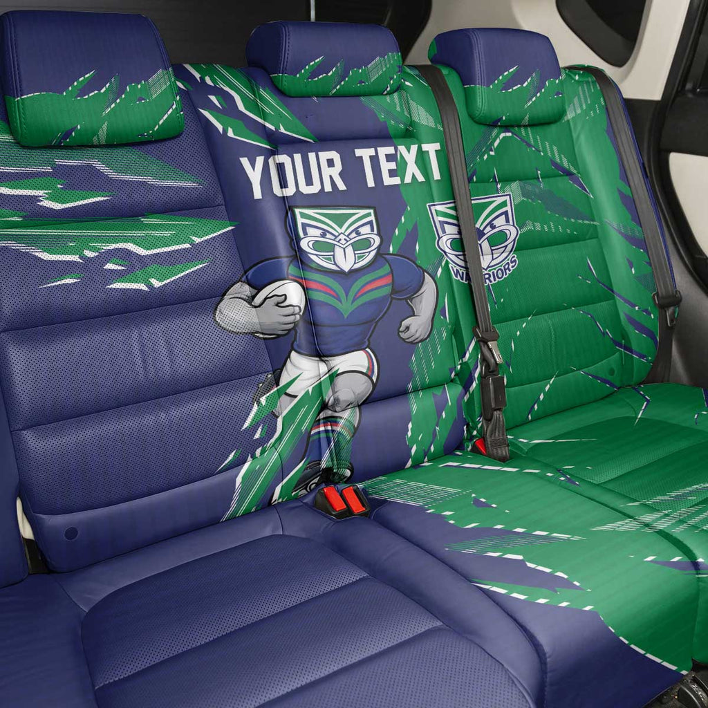 Personalized New Zealand Warriors Back Car Seat Cover Dynamic Lightning Mascot Rugby Australia